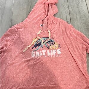 Salt Life Coral Hoodie with Tropical Print